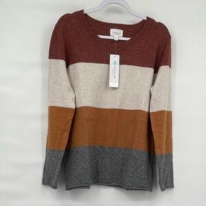 Pinque NWT stitch fix color block stripe crew neck sweater